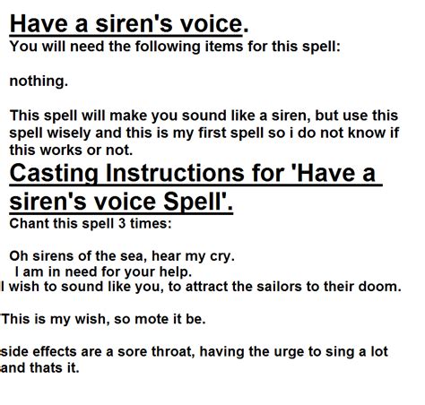 Charming voice spell